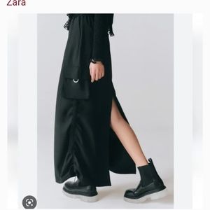 Zara black cargo skirt NWT